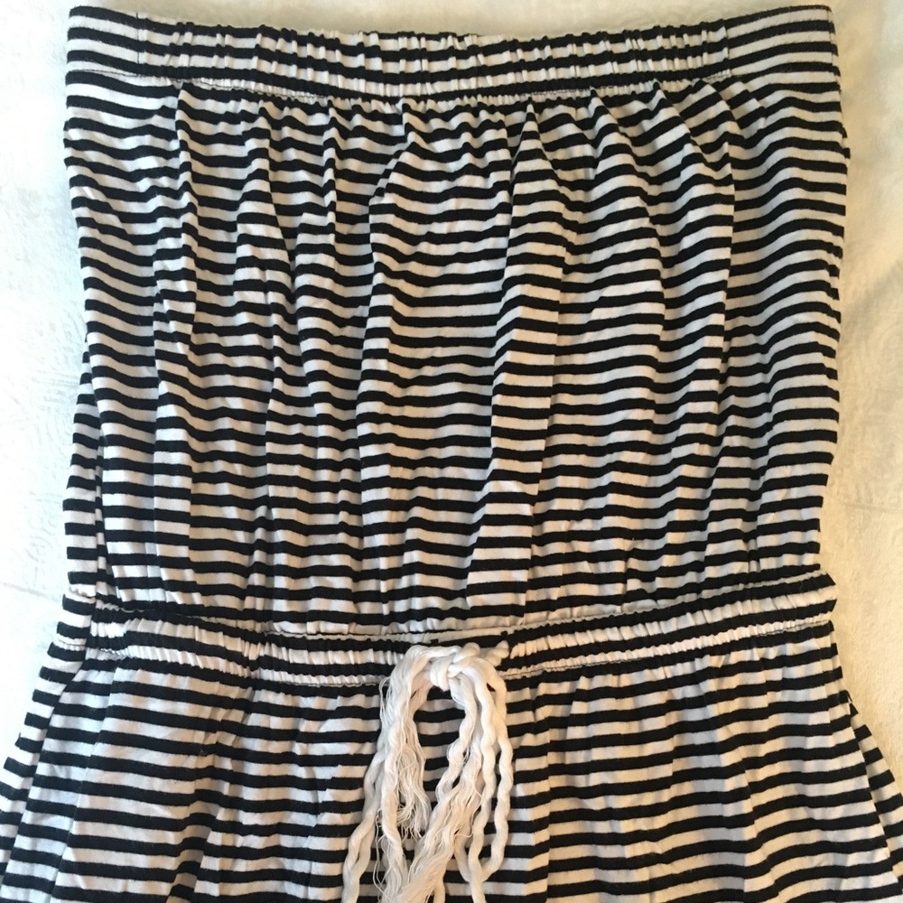 Navy & White Strip Strapless Dress. Gap!